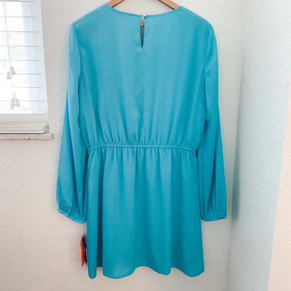 GIANNI BINI NWT aqua blue dress size L - Picture 4 of 5